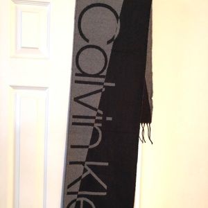 Calvin Klein neck scarf unisex - black and grey